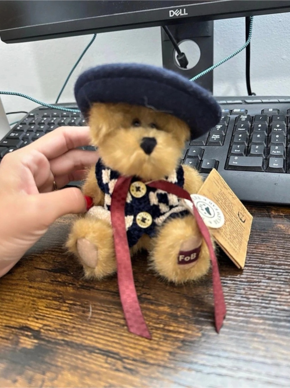 Boyds Bears Caitlin Berriweather Teddy Bear Plush Brown & Blue